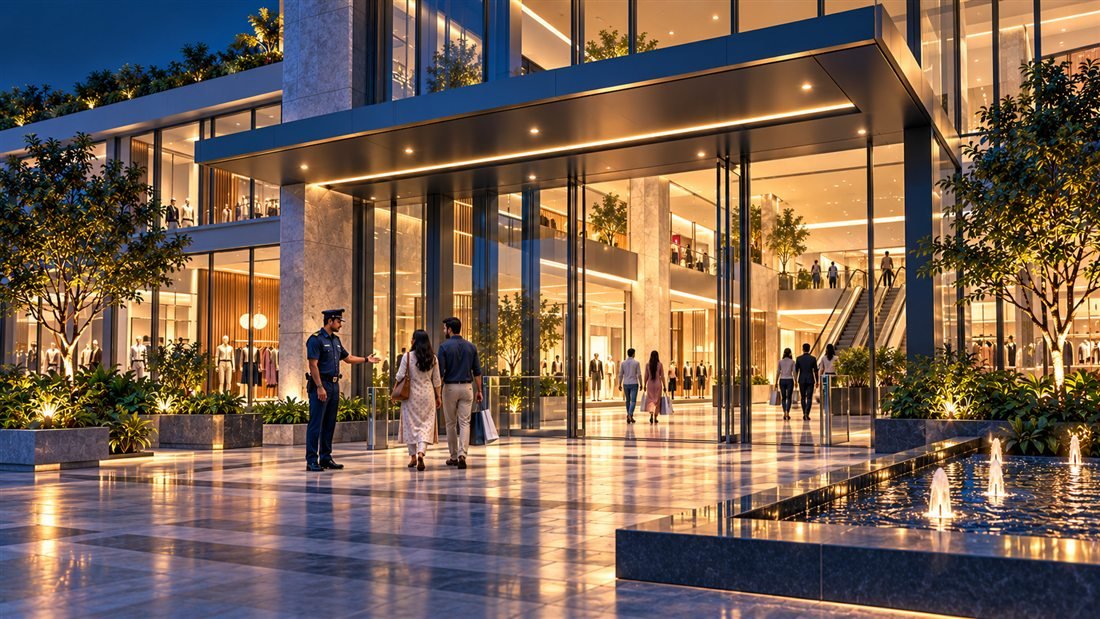 Security at a retail and commercial entrance